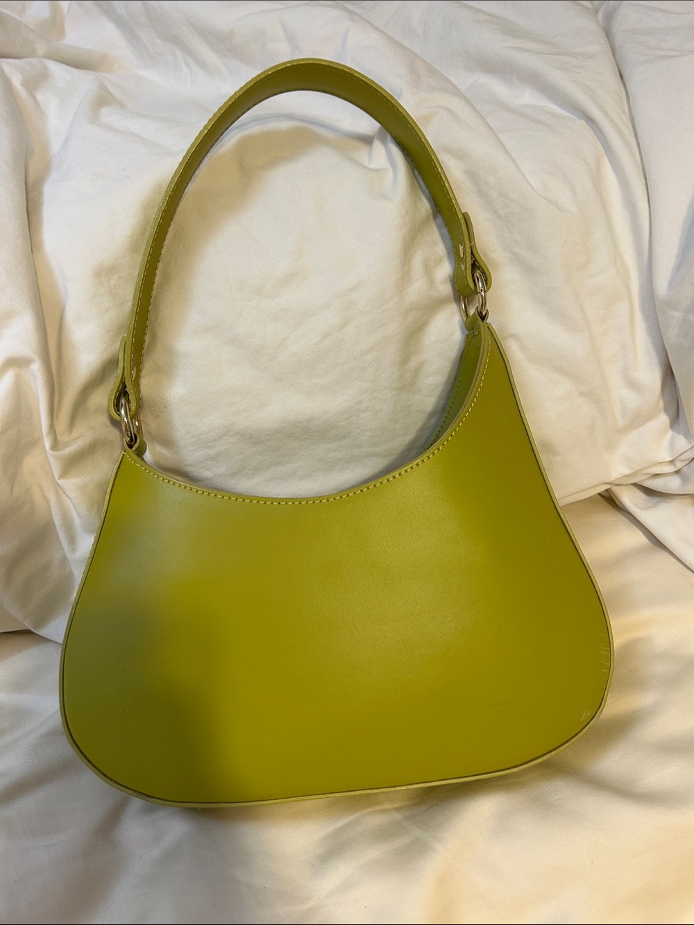 Chartreuse leather hand bag